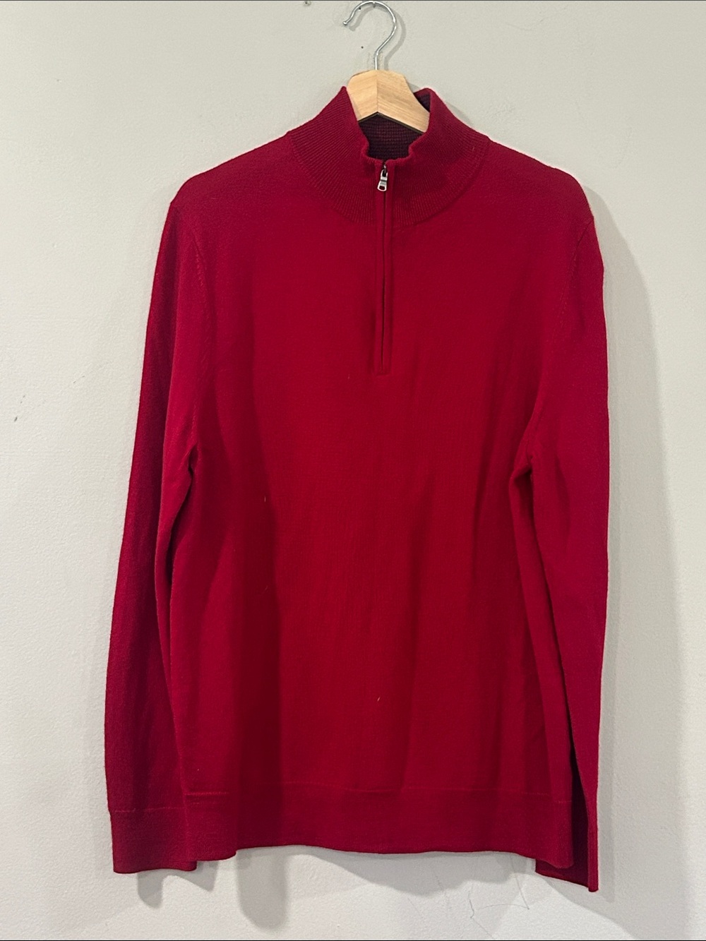 Express Men's Crimson Quarter-Zip Sweater